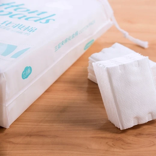 Double Sided Cosmetic Cotton Pads Organic Cotton Disposable Makeup Remover Pads