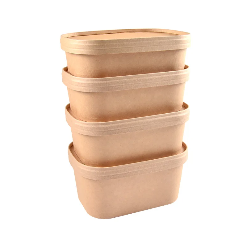Disposable compostable biodegradable take away container paper food box,take out fast food packaging paper boxes with lid