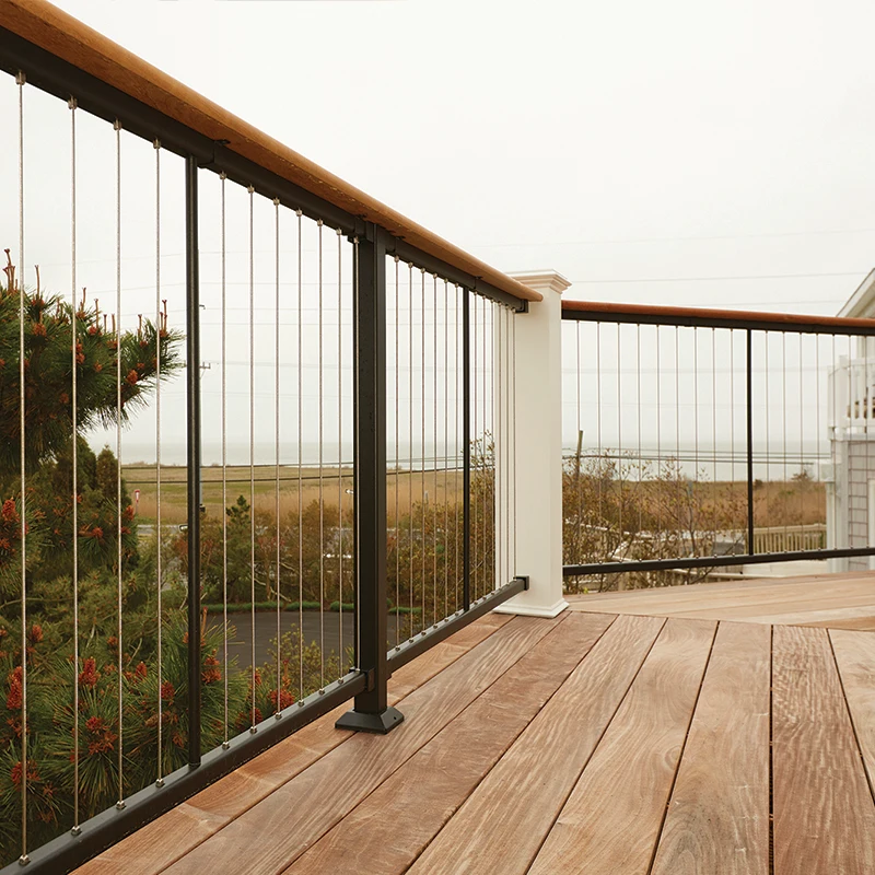 Stainless Steel Cable Railing Post Black Wire Raling Side Mount Surface Mount Posts Deck Stair Wire Railing