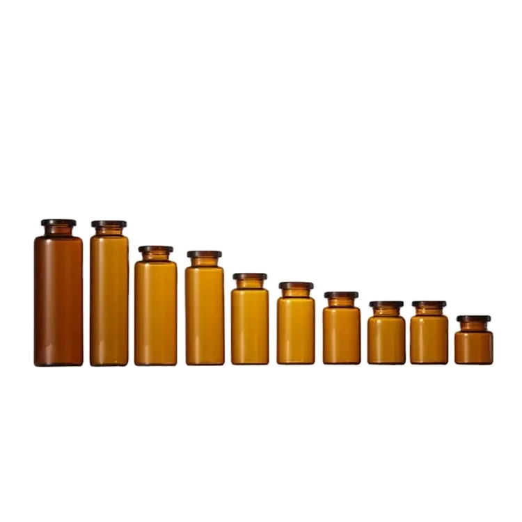 Customized 8ml 10ml Clear USP Type I Neutral Pharmaceutical Crimp Top Tubular Glass Vial with Caps wholesale