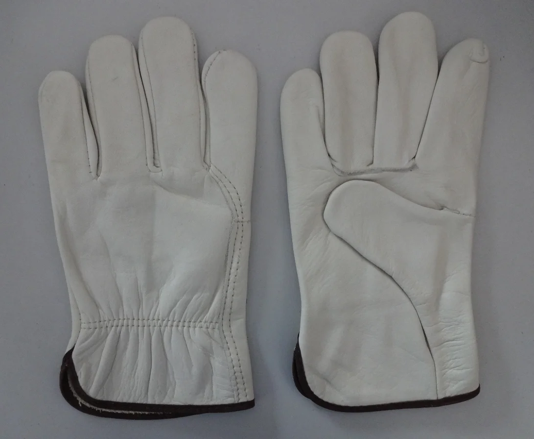 Premium Men Cow Grain Brown Customs Safety Cow Split Driver Gloves Fashion Riding Leather Driver Gloves for Wholesale