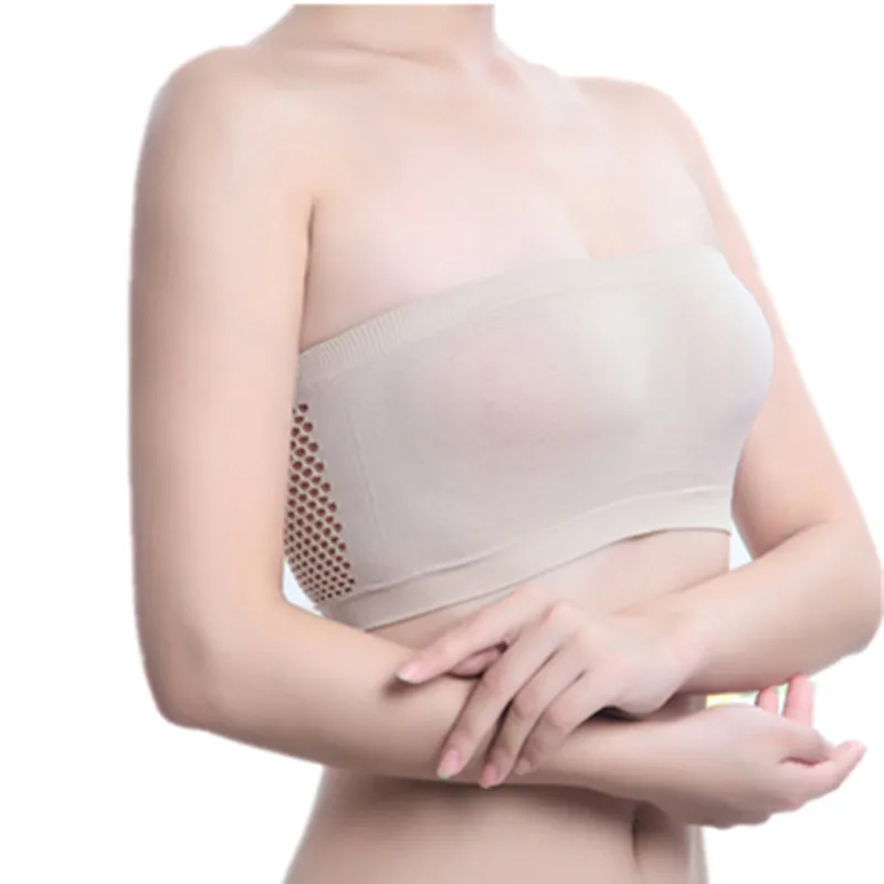 Япония Корея Стиль однотонные Polor Невидимый круглая закрученная трубка топ бандо Бикини Бюстгальтер Жатая корпус из красного дерева одна часть груди упаковочная бюстгальтер