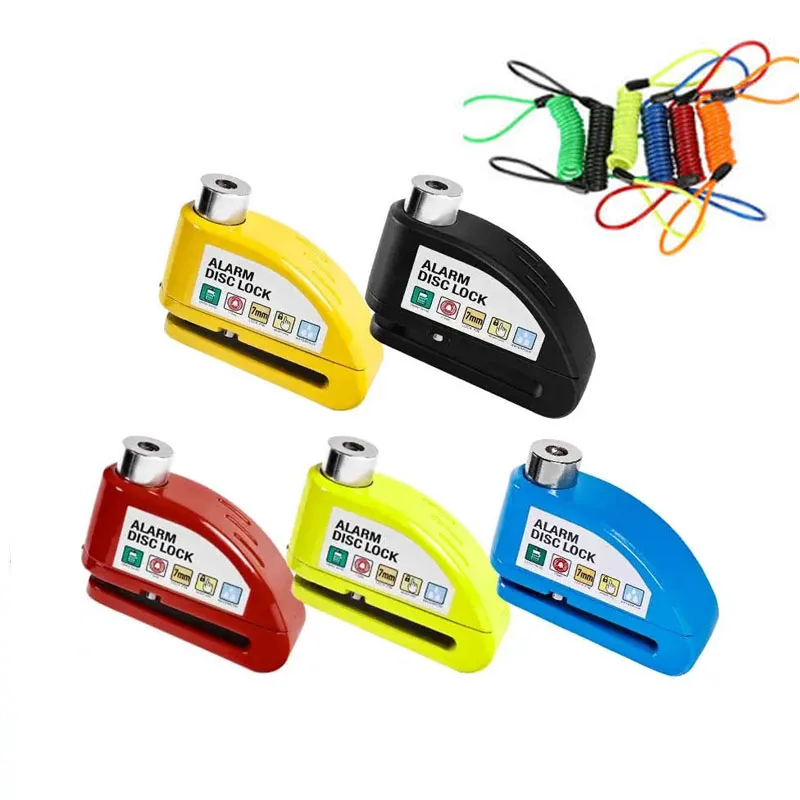 Safe  Motorcycle Bicycle Alarm Lock Scooter Bike Riding Anti Theft Disc Brake Locks 110dB Loud Warning with 1.5M Reminder Rope