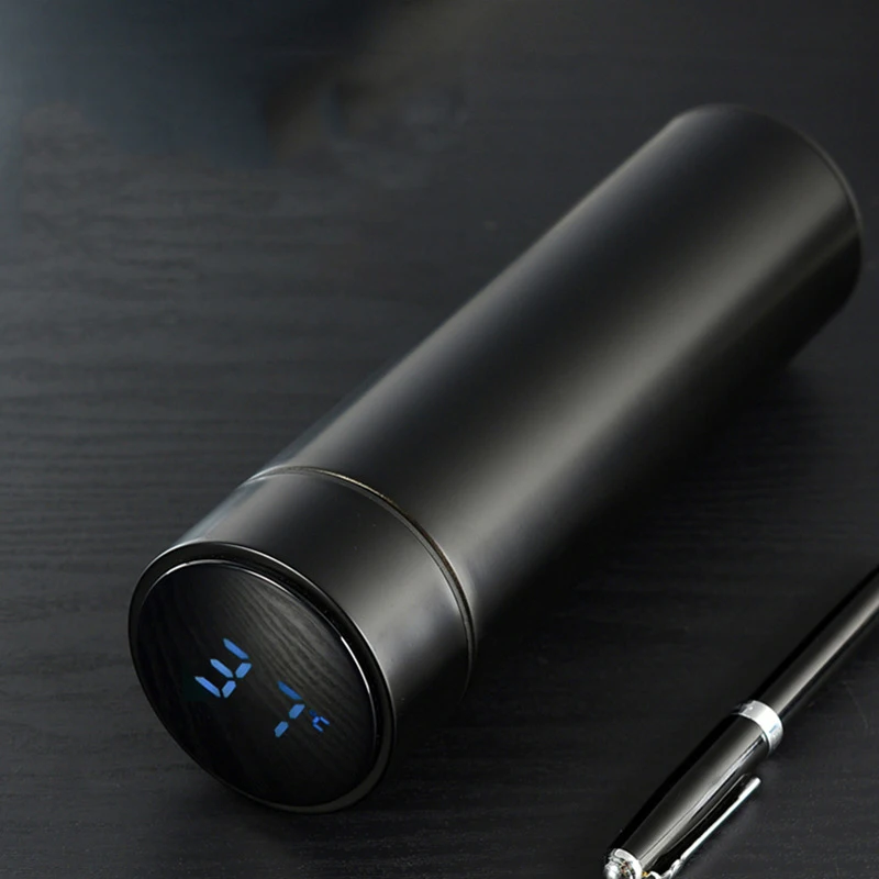 Корея 500 мл Нержавеющая бутылка для воды с вакуумной изоляцией Колба светодиодный дисплей температуры