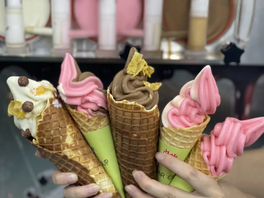 Cone making commercial 3 flavor soft ice cream snow ice cream soft 5 flavor  ice cream production line