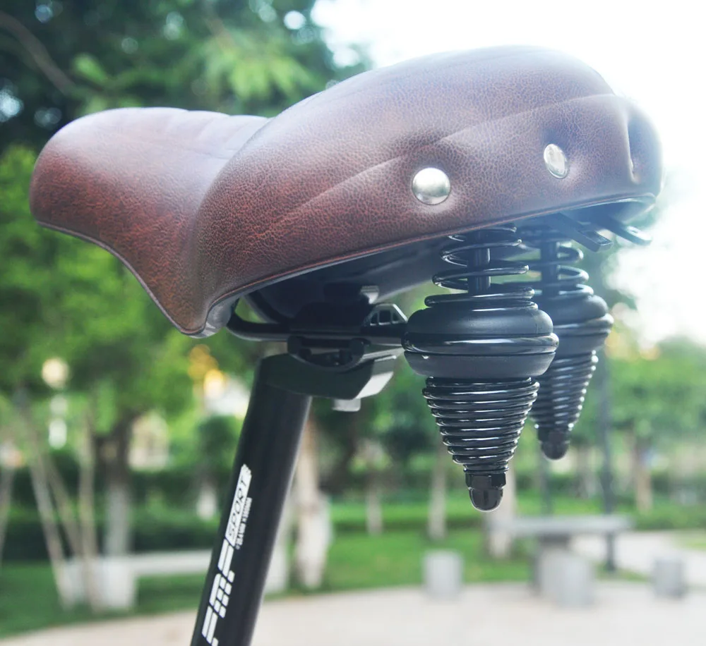 Велосипедное седло UPANBIKE мягкая удобная кожаная амортизирующая Широкая подвесная подушка для