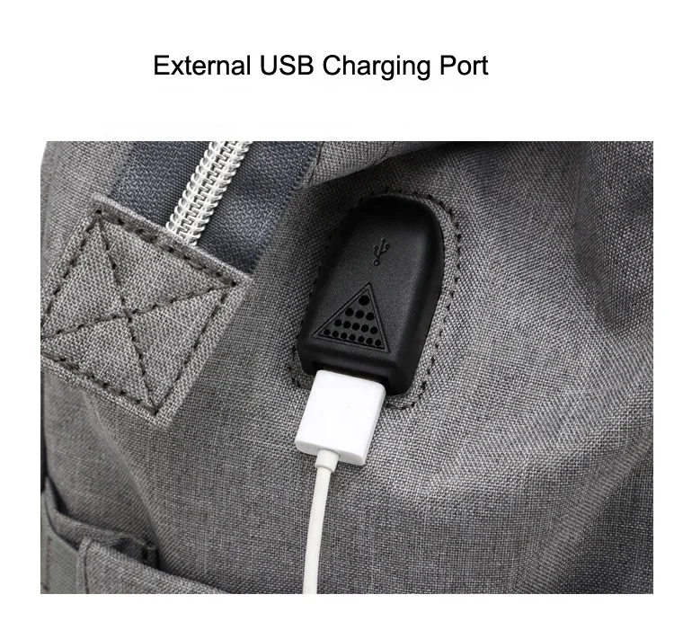 Large Capacity Nylon Waterproof Black Travel Backpack Designer Nursing Bag for Baby Care Hot USB Mummy Maternity Nappy Bag