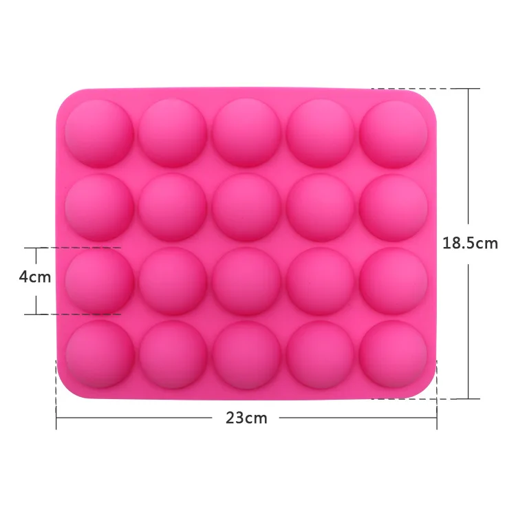 WH56 Silicone Round Lollipop Mold 20 Holes Chocolate Moulds Candy Maker Pop Lollipop Molds Cake Mould Baking Cake Mold