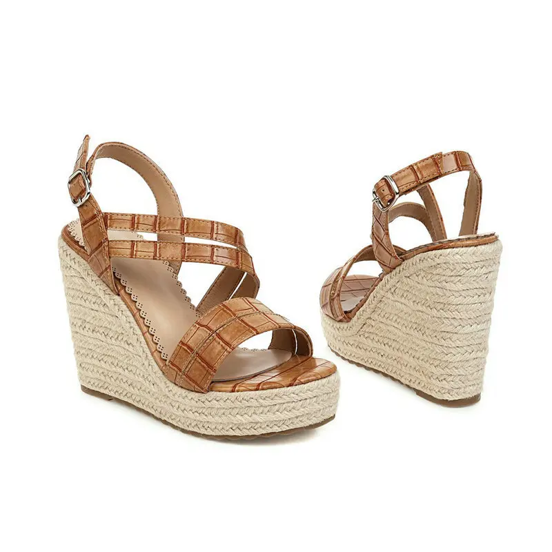 Hot selling sandals shoes wedge heel with low