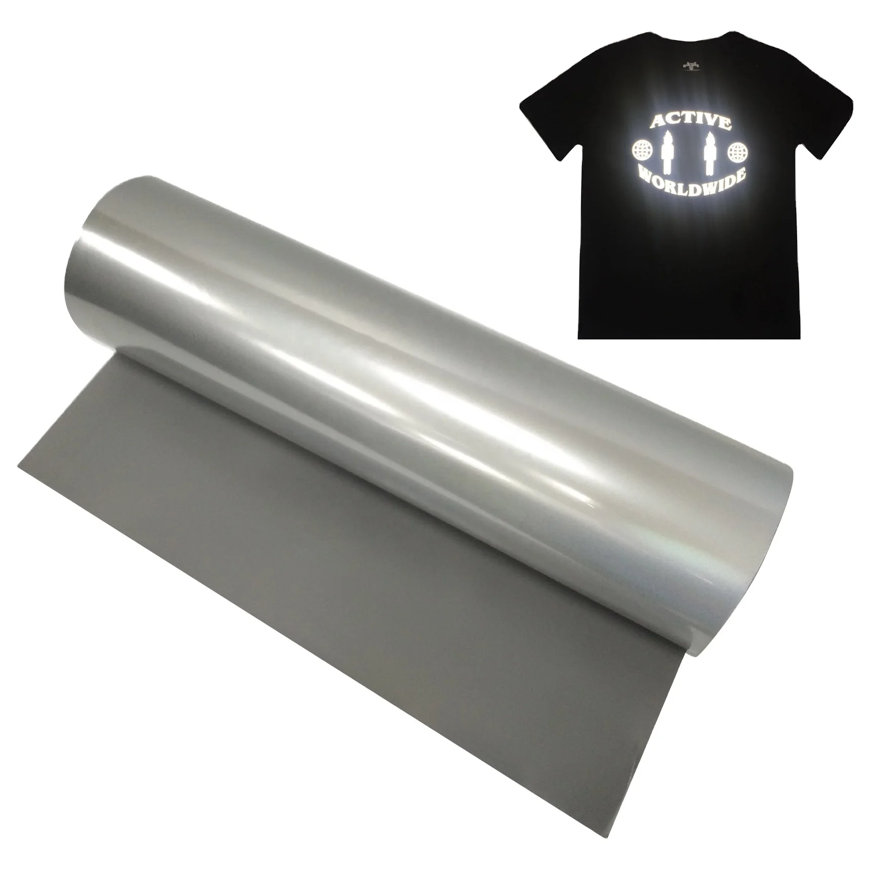 Htv Silver Heat Transfer Vinyl Film  for Clothing 	 reflective vinyl sticker silver reflective iron on tape heat transfer vinyl