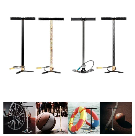 4500psi PCP Air Pump 3 Stage High Pressure senapan angin pcp Pump Stainless Steel Hand PCP Air Filling Stirrup Inflator