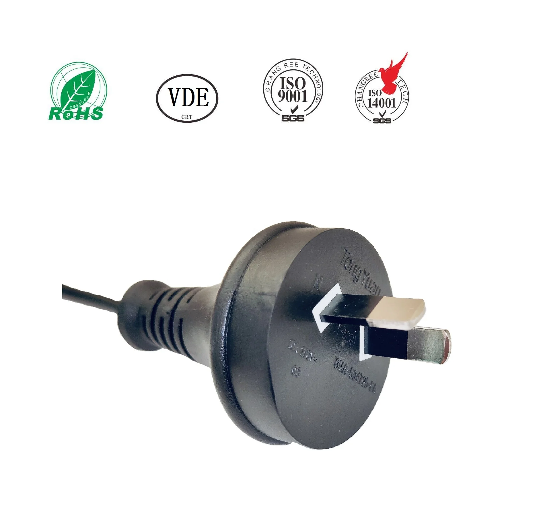 SAA Power Cable 360 Degree For Hair Straightener  Swivel Power Cord H03VVH2-F 0.75*2C