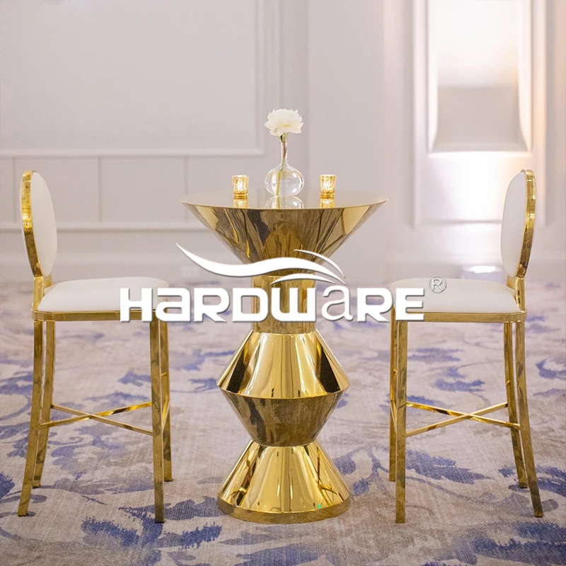 Gold Stainless Steel Cocktail Nightclub Modern High Bar Stool Chair