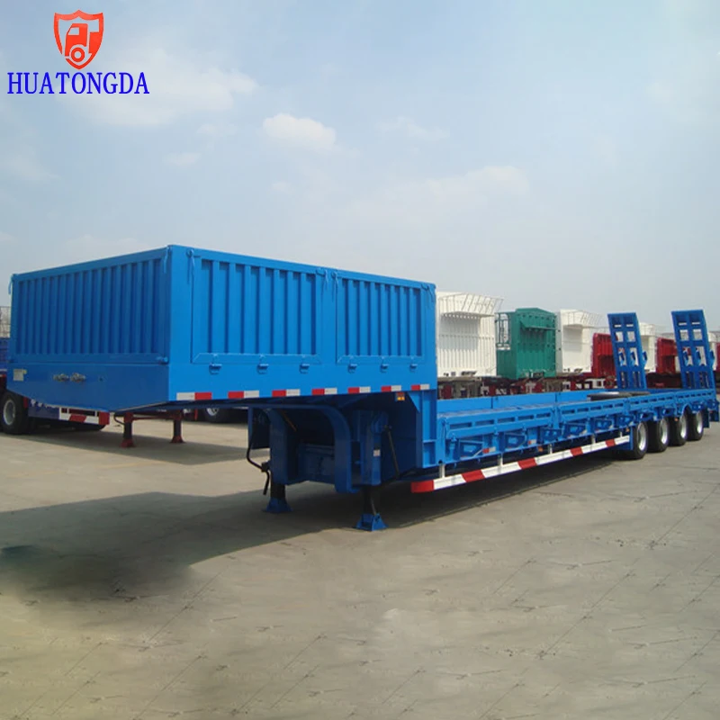 heavy duty timber transport china factory 40 ton 3 axle 60 ton lowboy semi trailers for sale