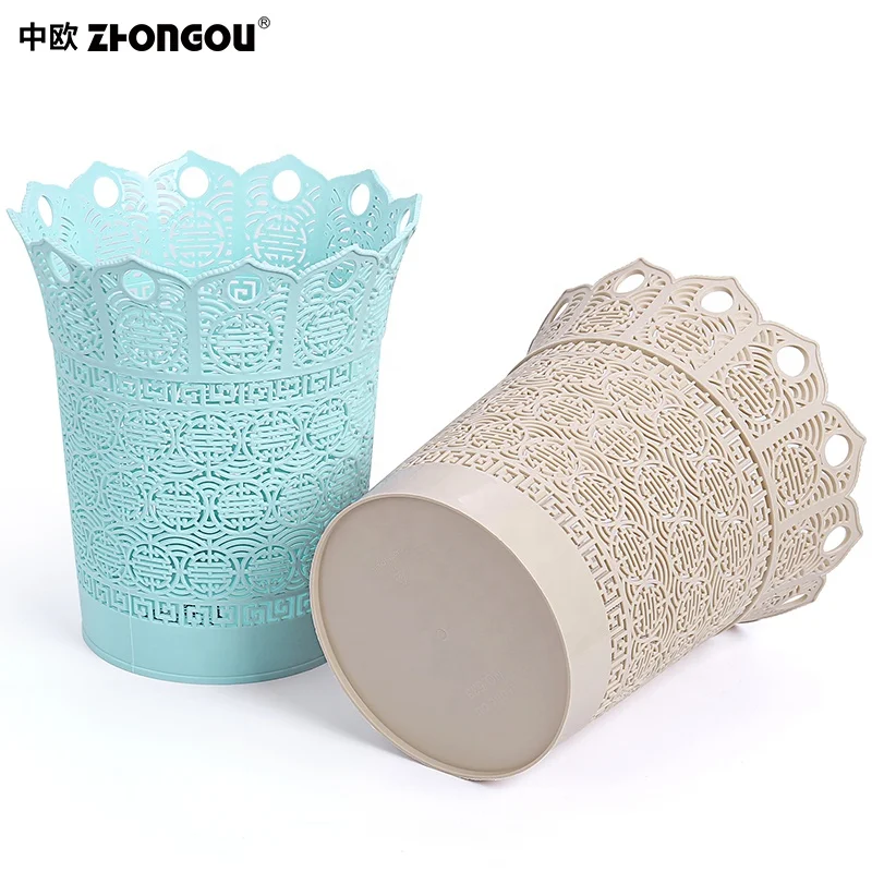Plastic Bathroom Office trash can Paper basket baskets without cover