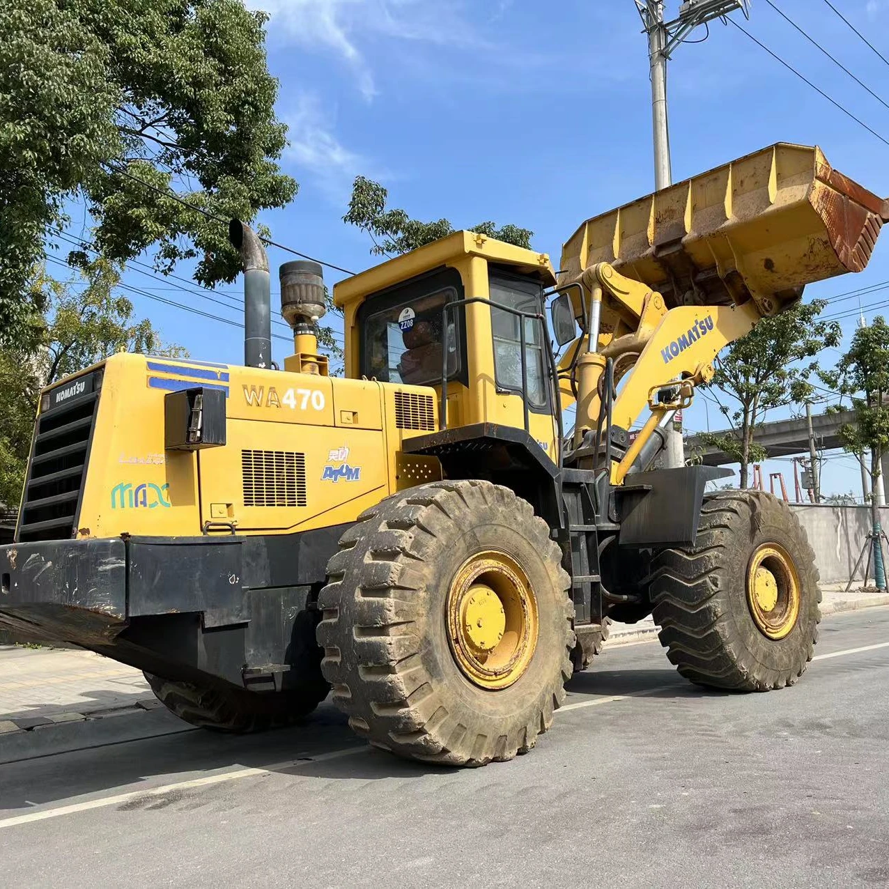 Engineering equipment original paint used 7 ton komatsu 470 loader front end wa470-6 wa470-5