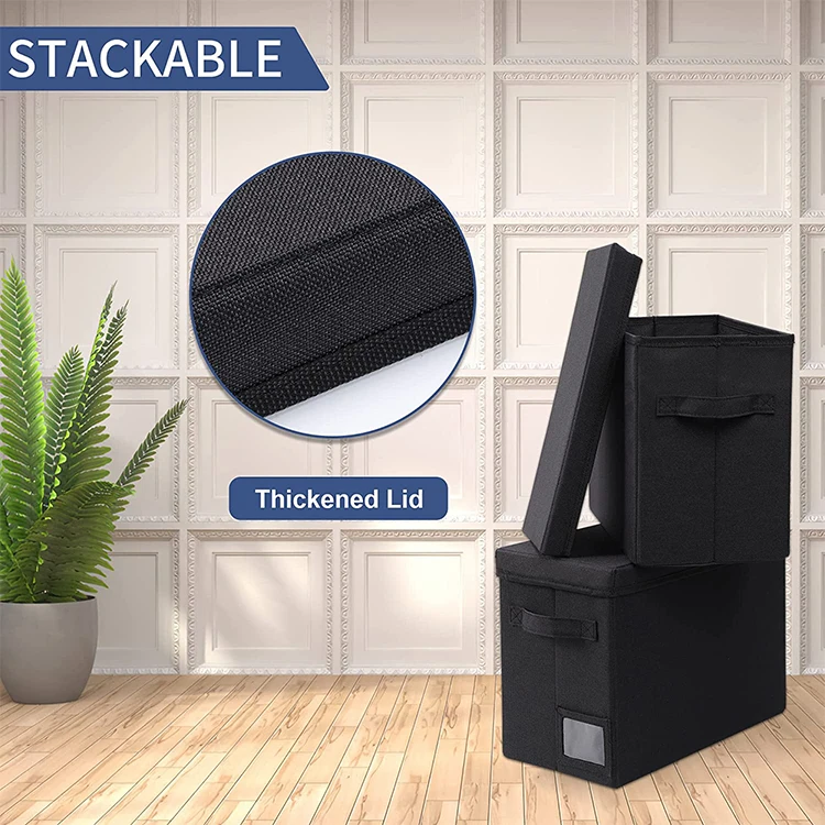 DuoYou Custom Heavy Duty Book Storage Box With MDF Lids Folding Book Boxes Organizer