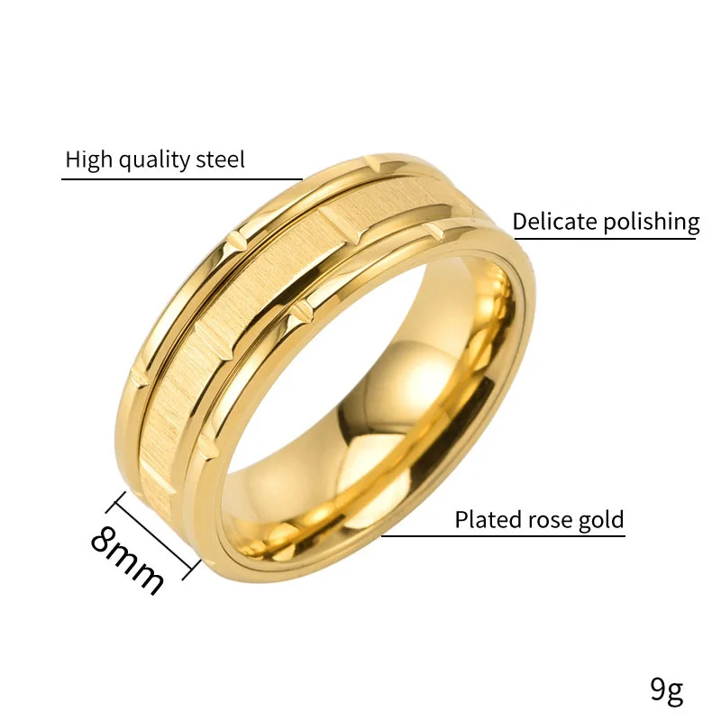 Titanium Stainless Steel Ring Fine Jewelry Wedding Date Men Hiphop Engagement Rings Groove Three in One Combination Band Mens