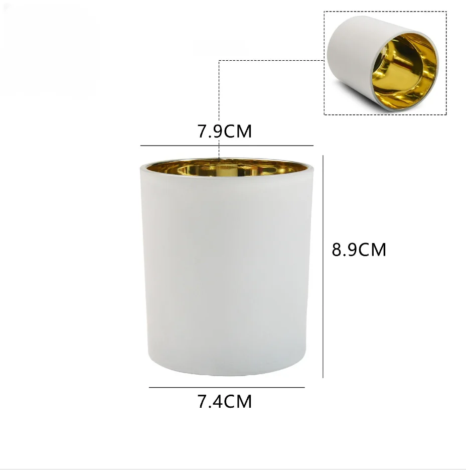 High Quality empty glass jars bottles solid color round decorative candle jars for candle making wholesale