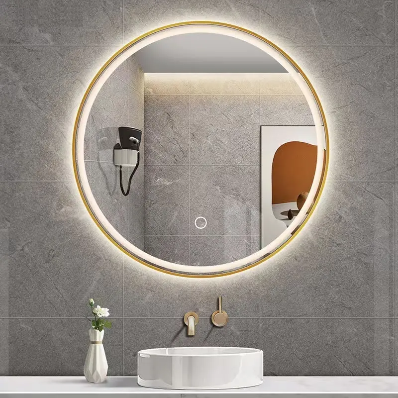 Customized round led bathroom mirror wall mounted anti fog mirror Wall Full Mirror With LED Light