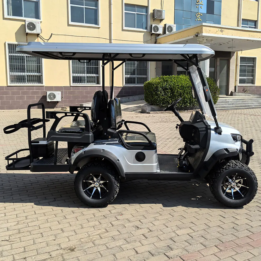 Latest Design High Chassis Golf Cart Custom 4 Seater Lithium Battery Golf Car Electric four-wheel 4 seater sightseeing car