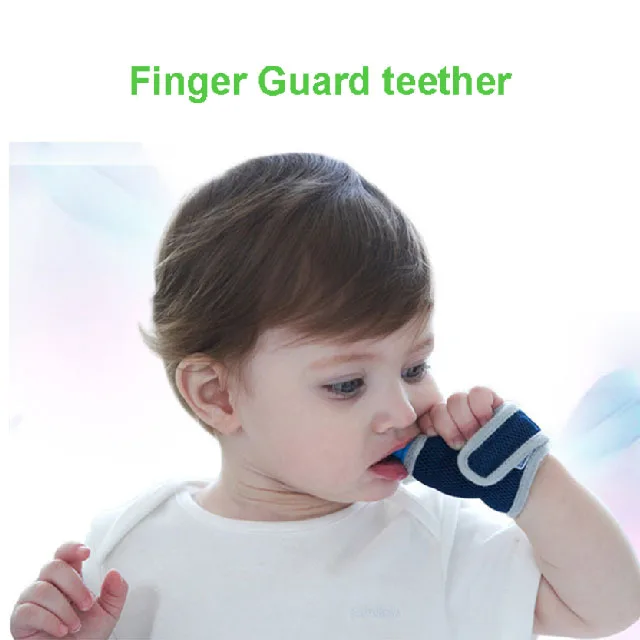 In Stock Baby Products of All Types Thumb Sucking Finger Protector Food Grade Silicone Biting Mittens Teether