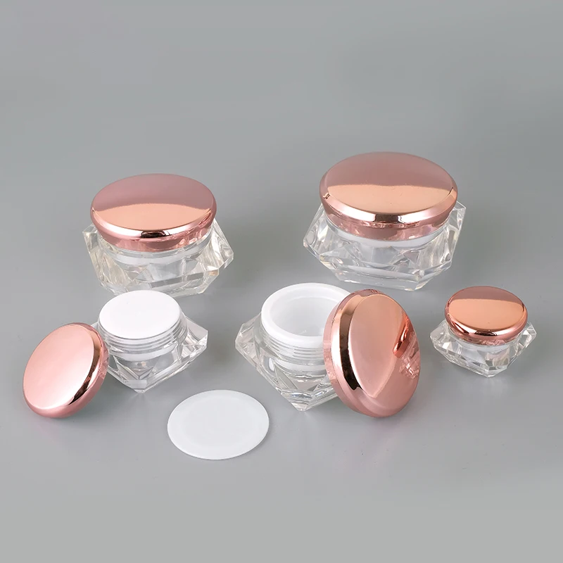 3/5/10/15/20/30g Available Diamond Customized Acrylic Jar Modern Design Luxury Cosmetic Empty Cream Container Pot