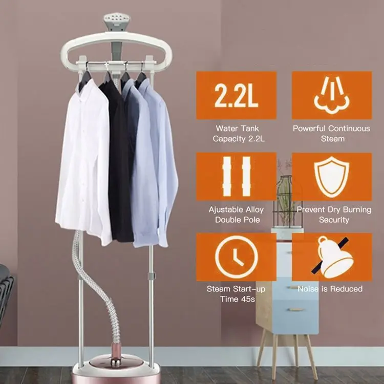 Household 2.2L Capacity Fast Heat Up Standing Electric Steam Iron Hanging Garment Steamer