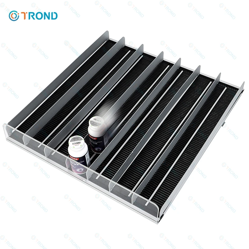 Customized Supermarket Shelves Gravity Shelf Roller System Bottle Drink Beverage Shelf Roller Glides