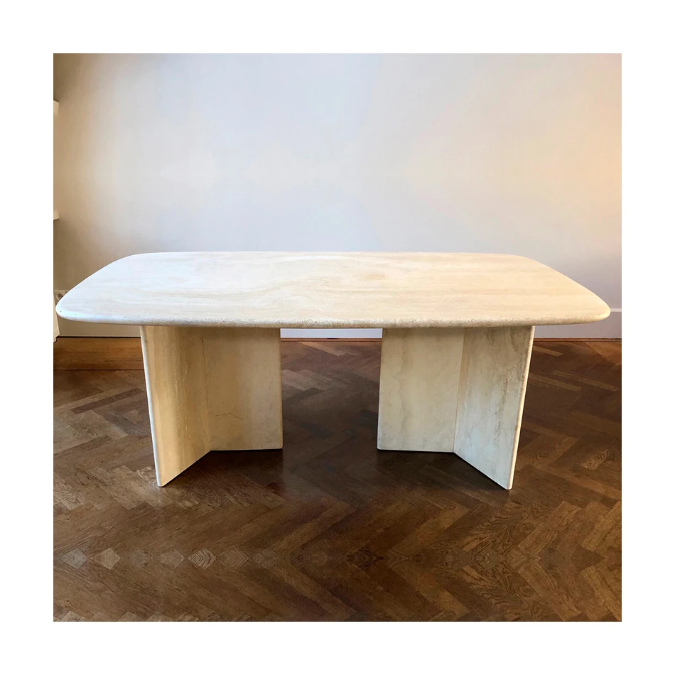 Стол Современный дизайнерский Профессиональный для конференц-зала на заказ, обеденный стол на 10 персон, стол из натурального травертина