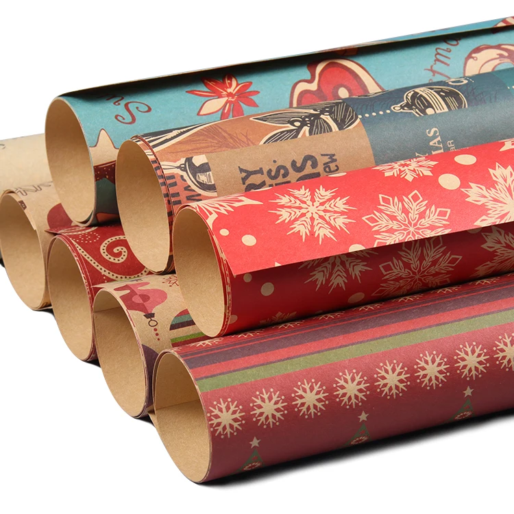 Christmas Packaging Printed Custom Gift Christmas Wrapping Paper Sheets Christmas