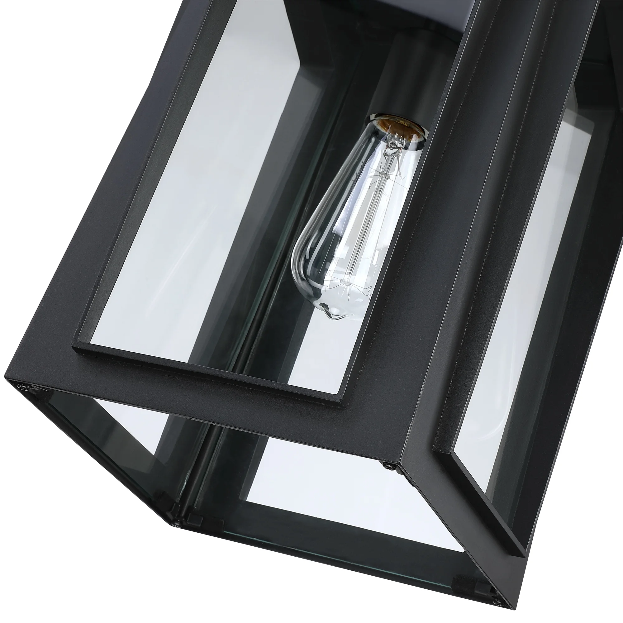 outdoor Pendant light clear glass Waterproof Wall Lights matte black box E26 bulb lantern garden light indoor farmhouse