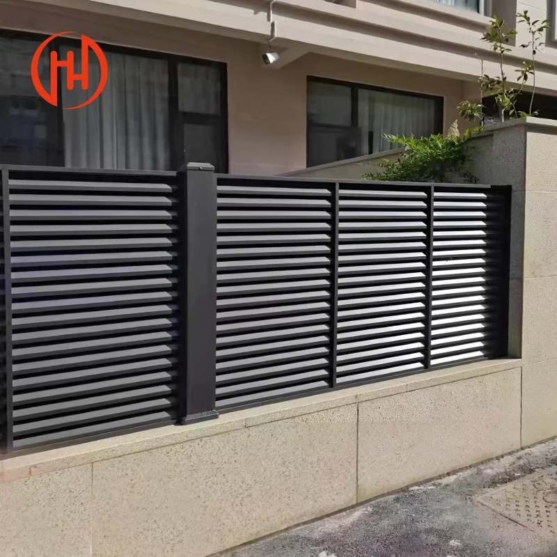 aluminum fence frame post and gate UV resistance privacy garden WPC fence Laser Cut Screen