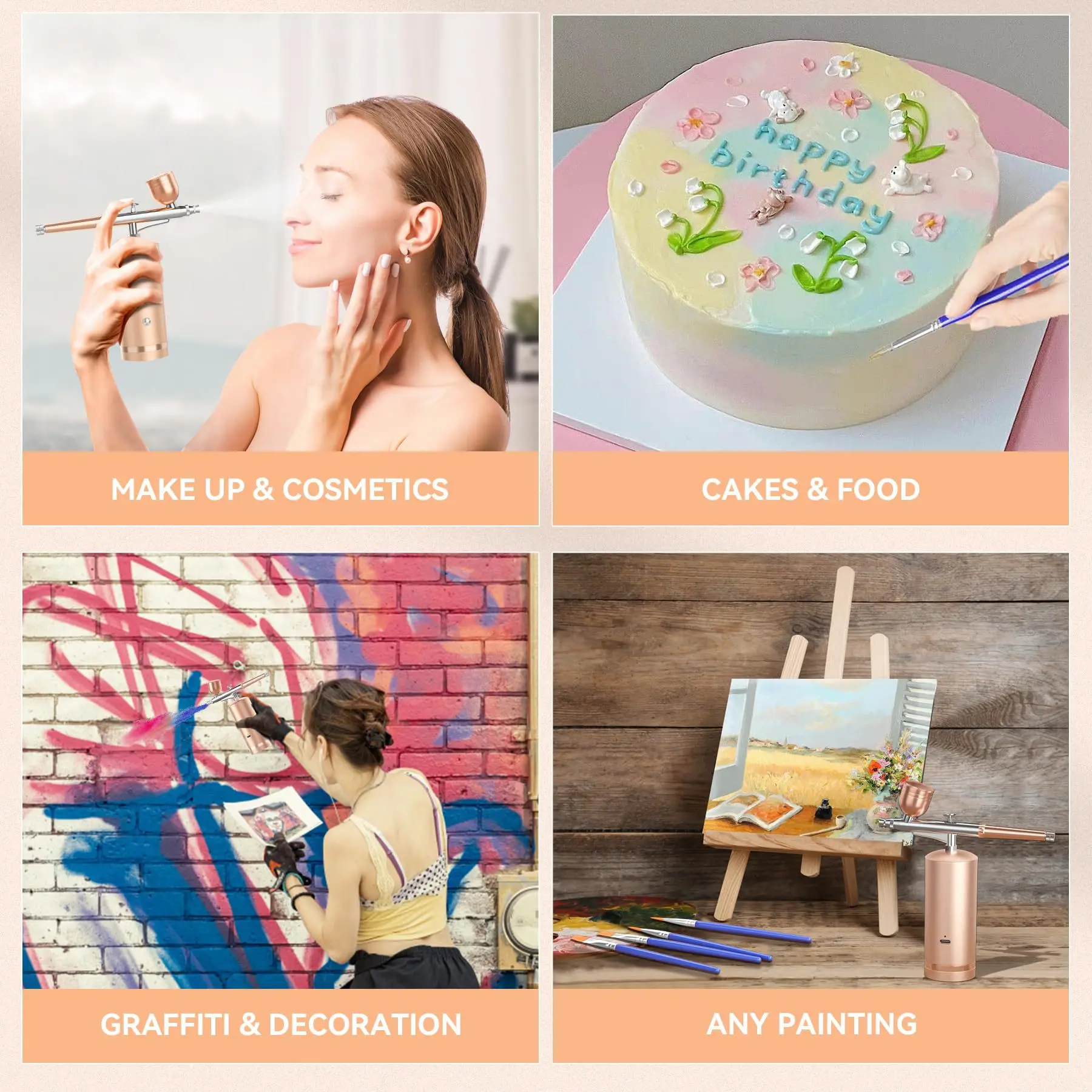 New Makeup Airbrush Compressor Machine Spray Gun Facial Airbrush Set Mini Airbrush for Make up Nail Art Paint