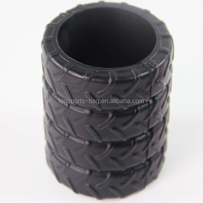 2022 Whole Sale Tire Design 330ml PU Foam Beer Can Cooler Thermal Stubby Holder Black