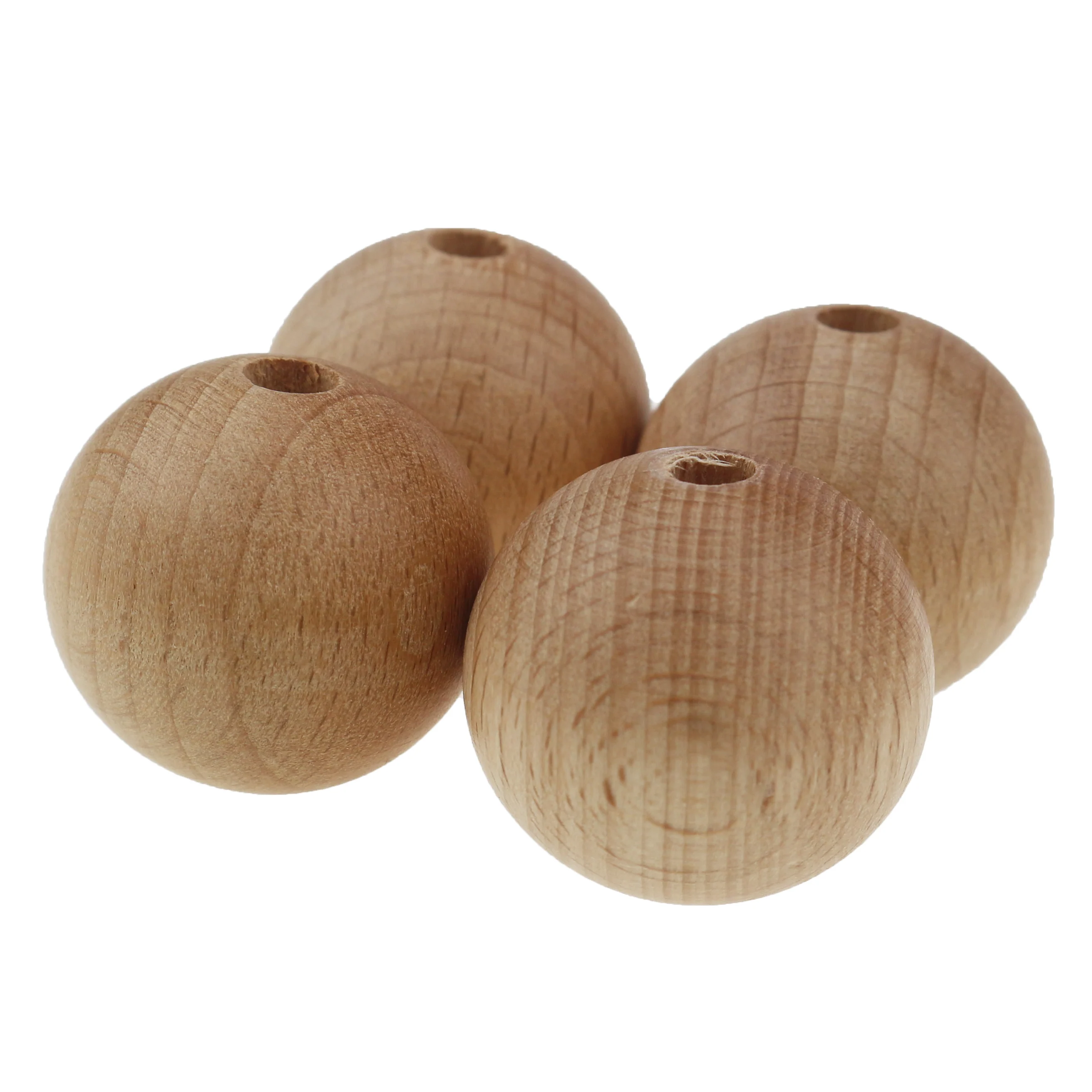 Natural Wood Balls 10/12/14/15/18/20mm Beech Balls Wooden Bulk Spacer Beads For Crafts DIY Jewelry Making