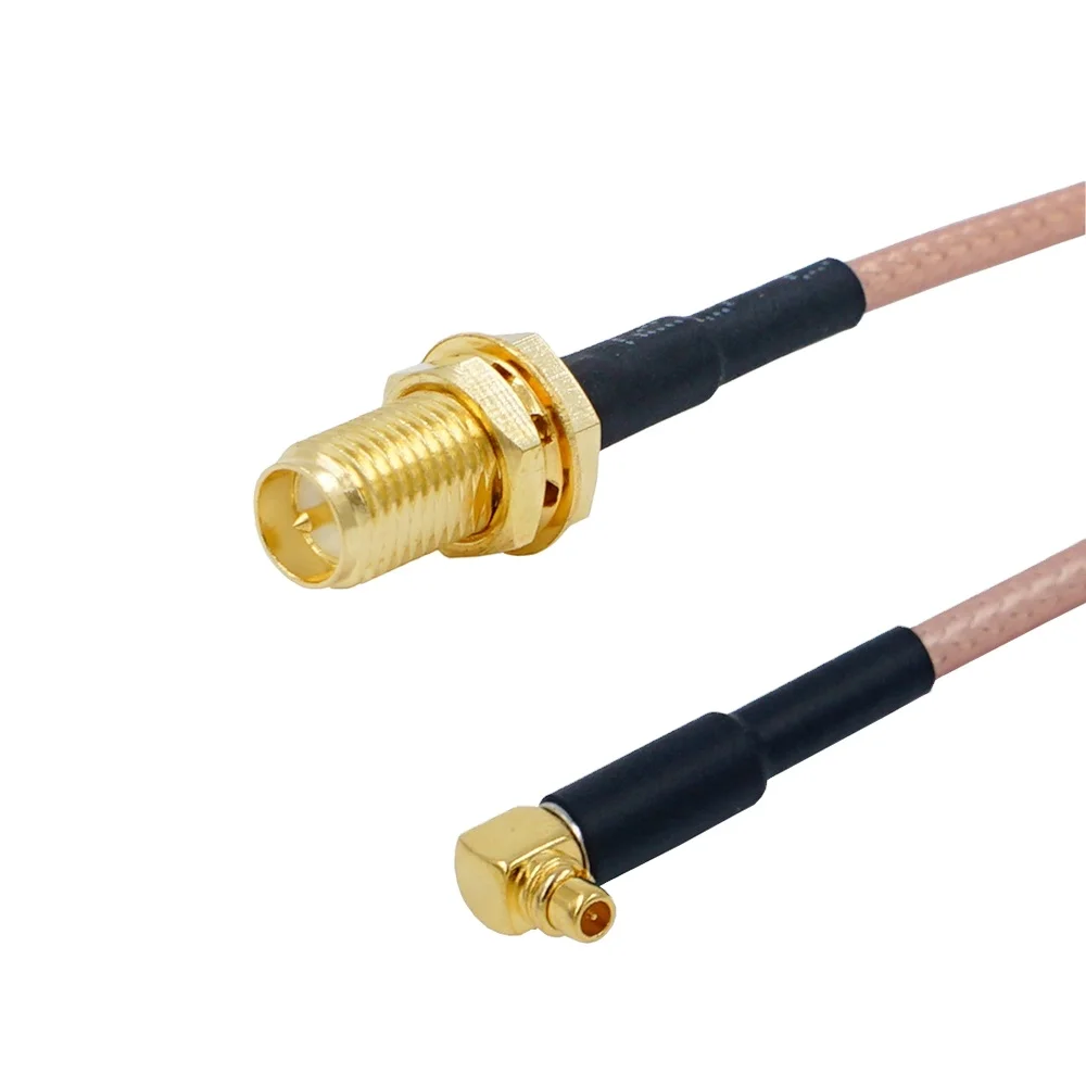 RP-SMA female (plug) to MMCX male right angle  RF Coax Pigtail Cable RG316 Connector Adapter