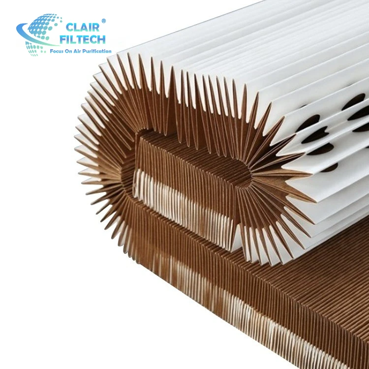 Paint Filter V Shape Overspray Paper Filter Pleated Kraft Cardboard Filter