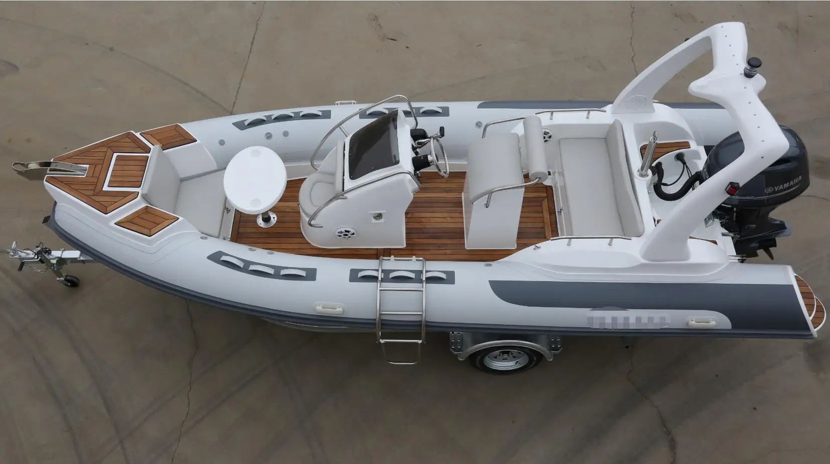 Shock price rib 580 rigid hull fiberglass hypalon inflatable rib boat for 8 person