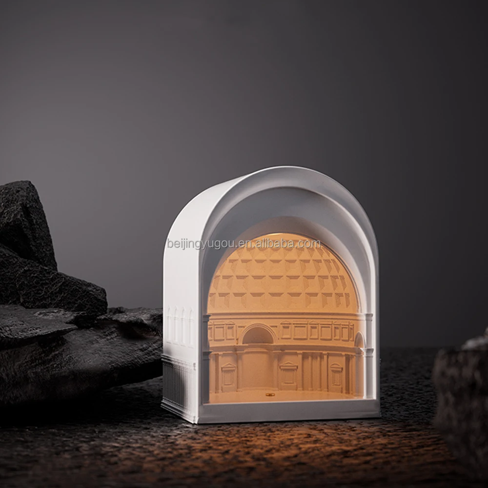 Designer Pantheon Cement Line Control Table Lamp Unique Luxury Warm Light Bedside Lamp LED DC Modem Gray Concrete Modern DC 5V