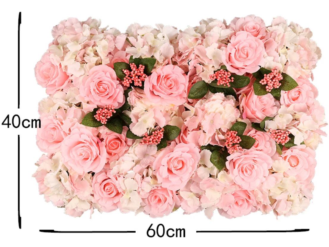 40*60 CM Wedding Birthday Event Party Decorative Artificial Silk Rose Flower Backdrop Panels Wall Mats