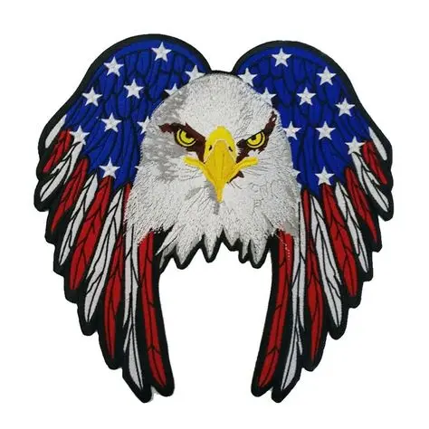 customize eagle embroidery patches with heat iron transfer