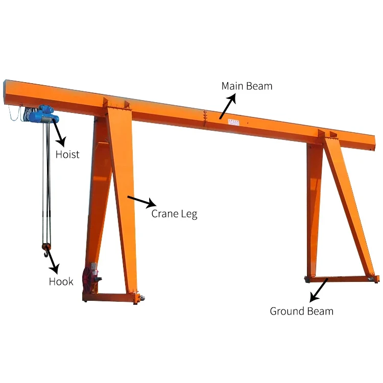 Single Beam MH Type Gantry Crane 0.5 Ton 1 Ton 2 Ton 2 Ton 5 Ton 10 Ton 16 Ton 20 Ton Hot Sale Price