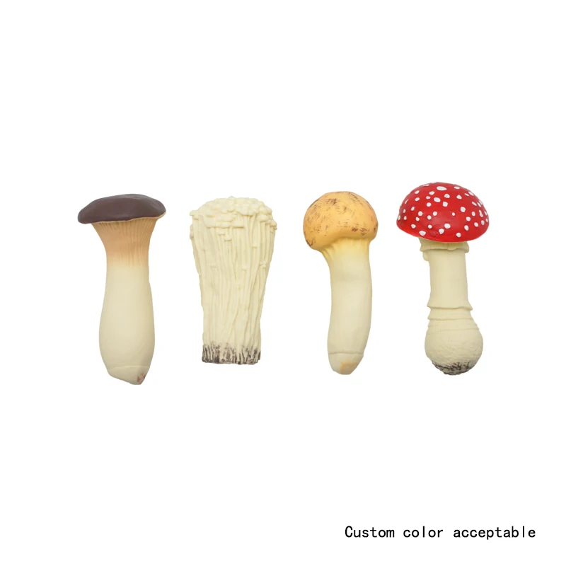 Lifelike Plastic Mini Mushroom Figurine Toy Set Realistic Artificial Vegetables for Kids Education Toy