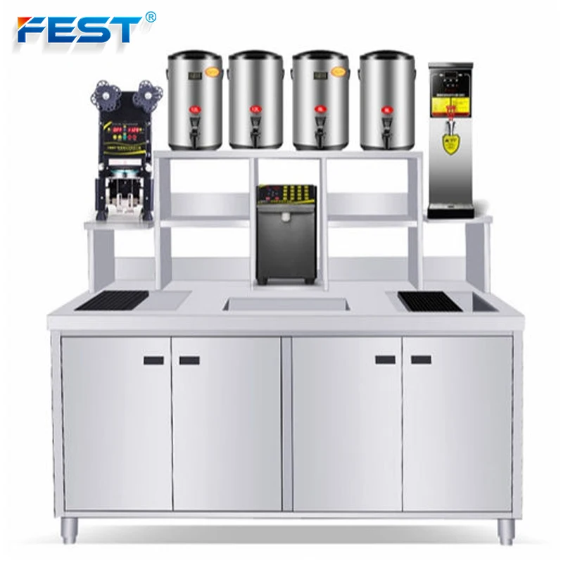 Индивидуальные товары для ресторанов и отелей, принадлежности для чая Boba, полный набор, групповая станция Boba