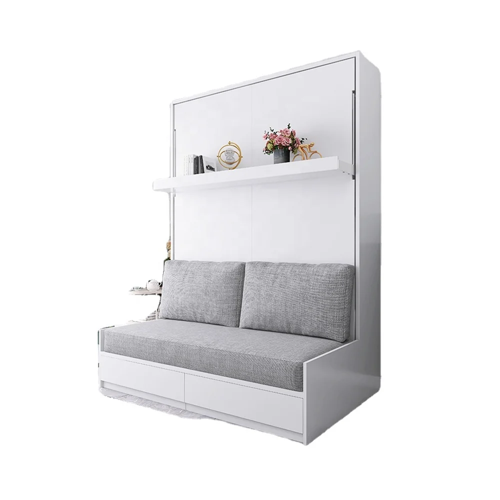 2024 Adjustable Murphy Bed Custom Hardware Kit Mecanismo Wood Frame Folding Cabinet With Desk Wall Bed Queen Size Bed Murphy