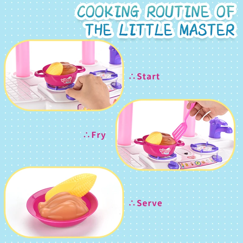 Подарок на день ребенка кухонный набор игрушки Обучающий для приготовления пищи детей игры с музыкой и