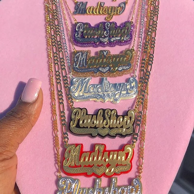 Hot Style Personalized Jewelry Custom Name Necklace Letter Nameplate Necklace For Women