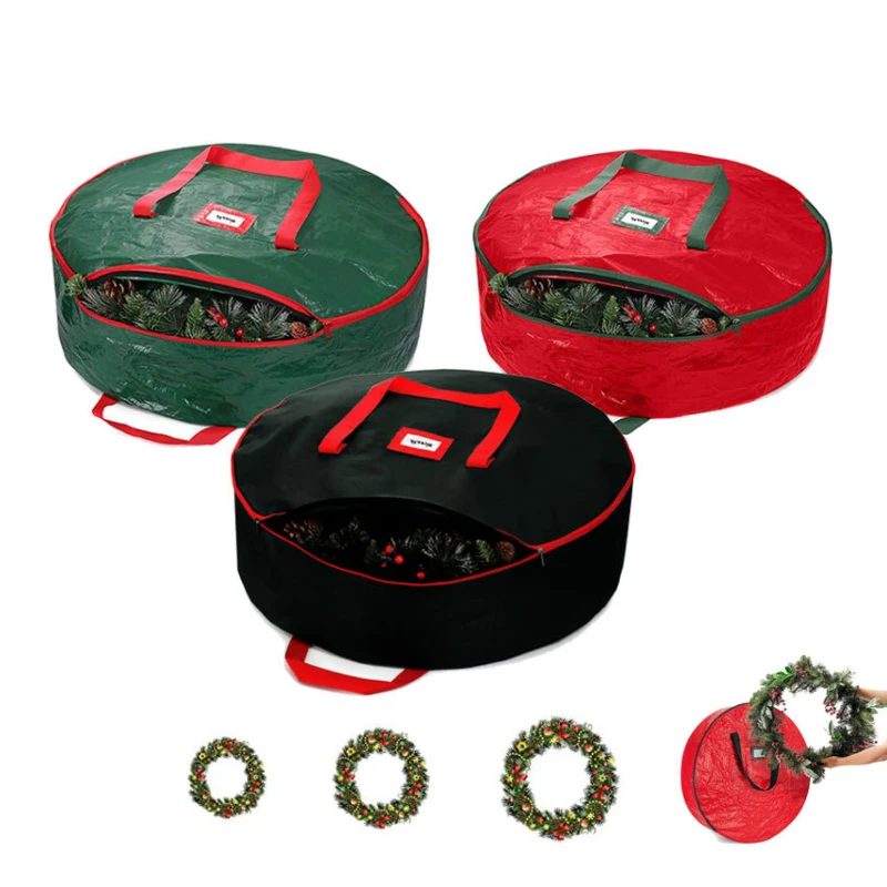 Wholesale PE material dustproof christmas tree wreath storage bag