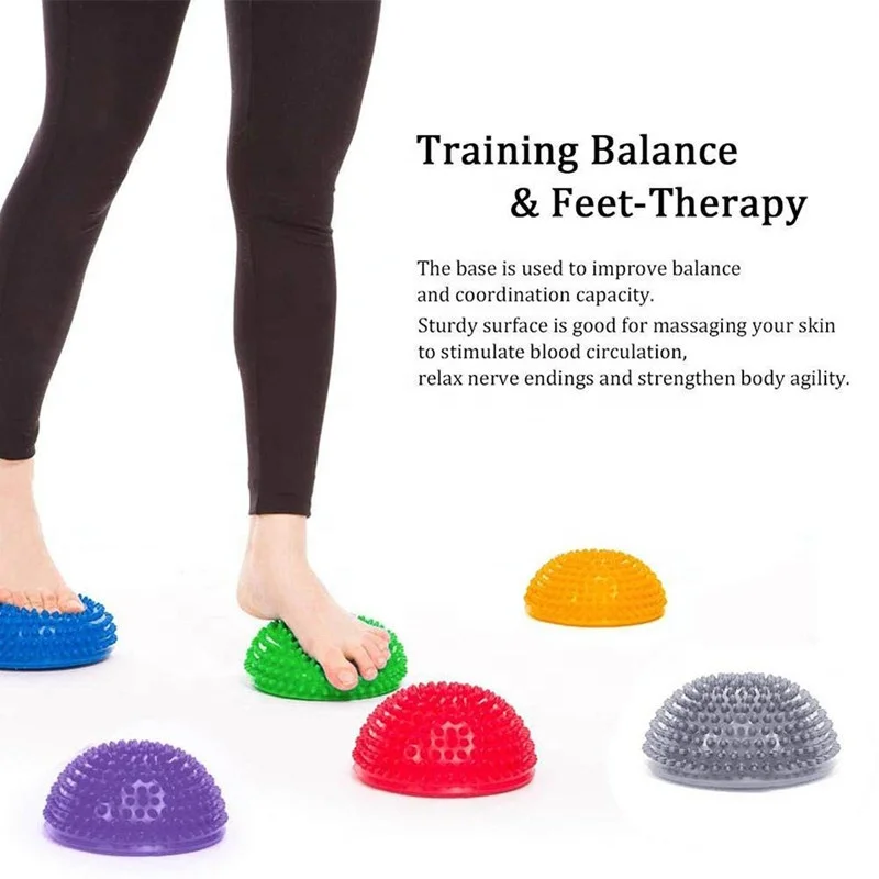 Hot Selling Physical Therapy Durian Shape Yoga Half Balance Exercise Spiky Massage Ball